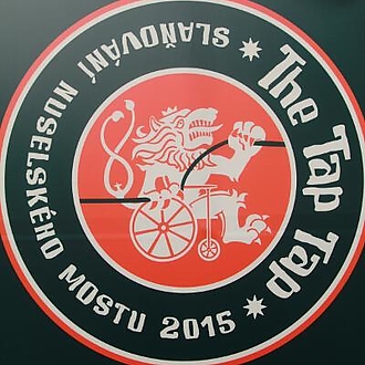 Nusle Bridge abseil on wheelchair 2015: